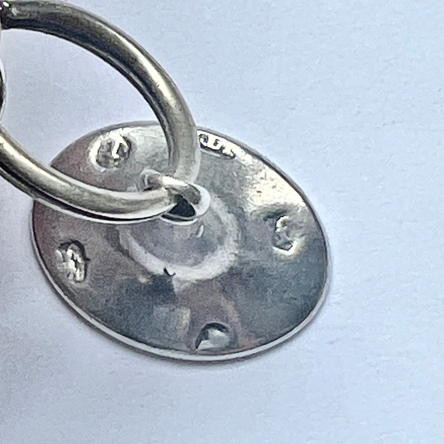 Antique English sterling silver seal fob circa first half of 19th century with sterling silver 1845 penny charm