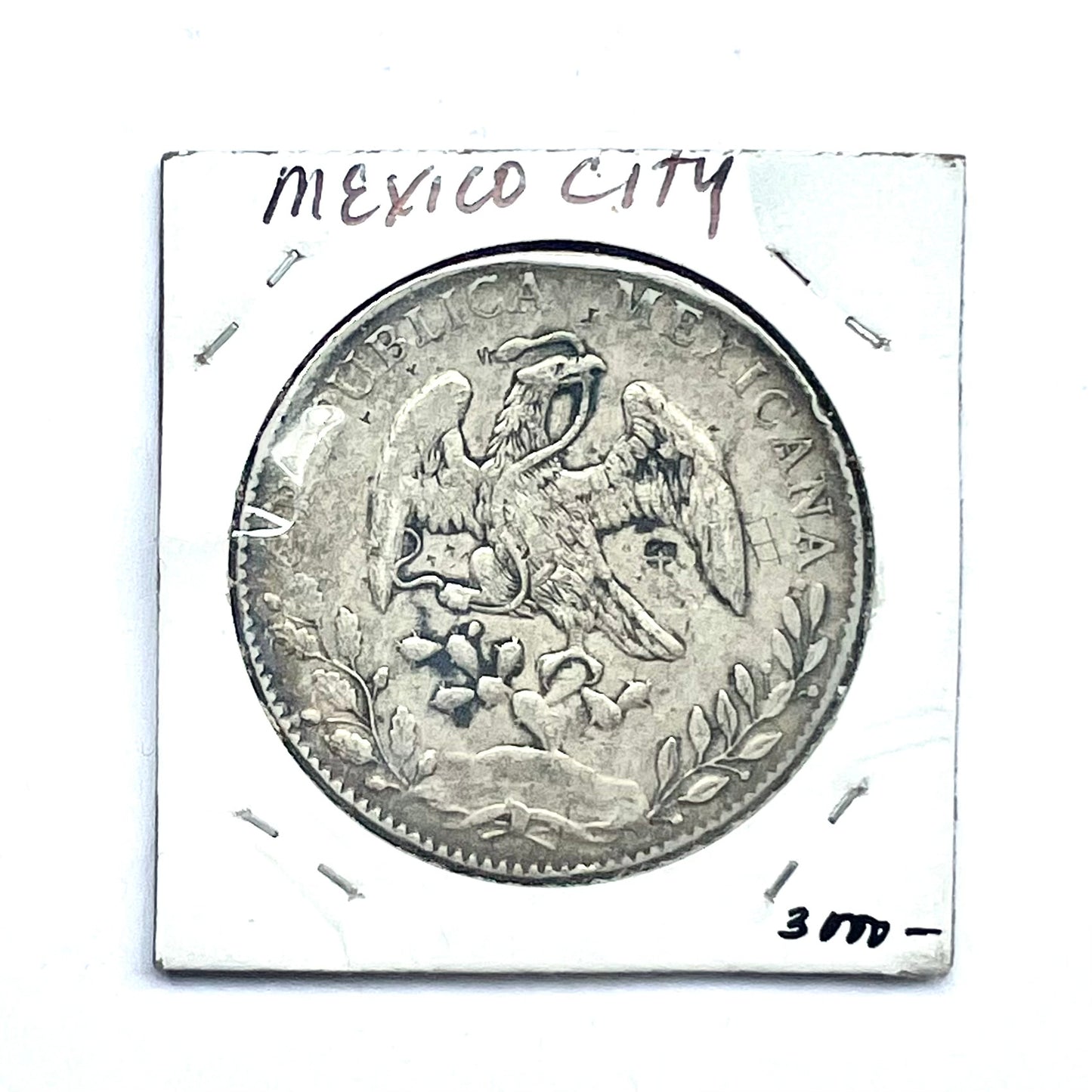 Moneda antigua china de 8 reales de plata de la República Mexicana con gorra Libertad y rayos, Casa de la Moneda de la Ciudad de México, circa 1892