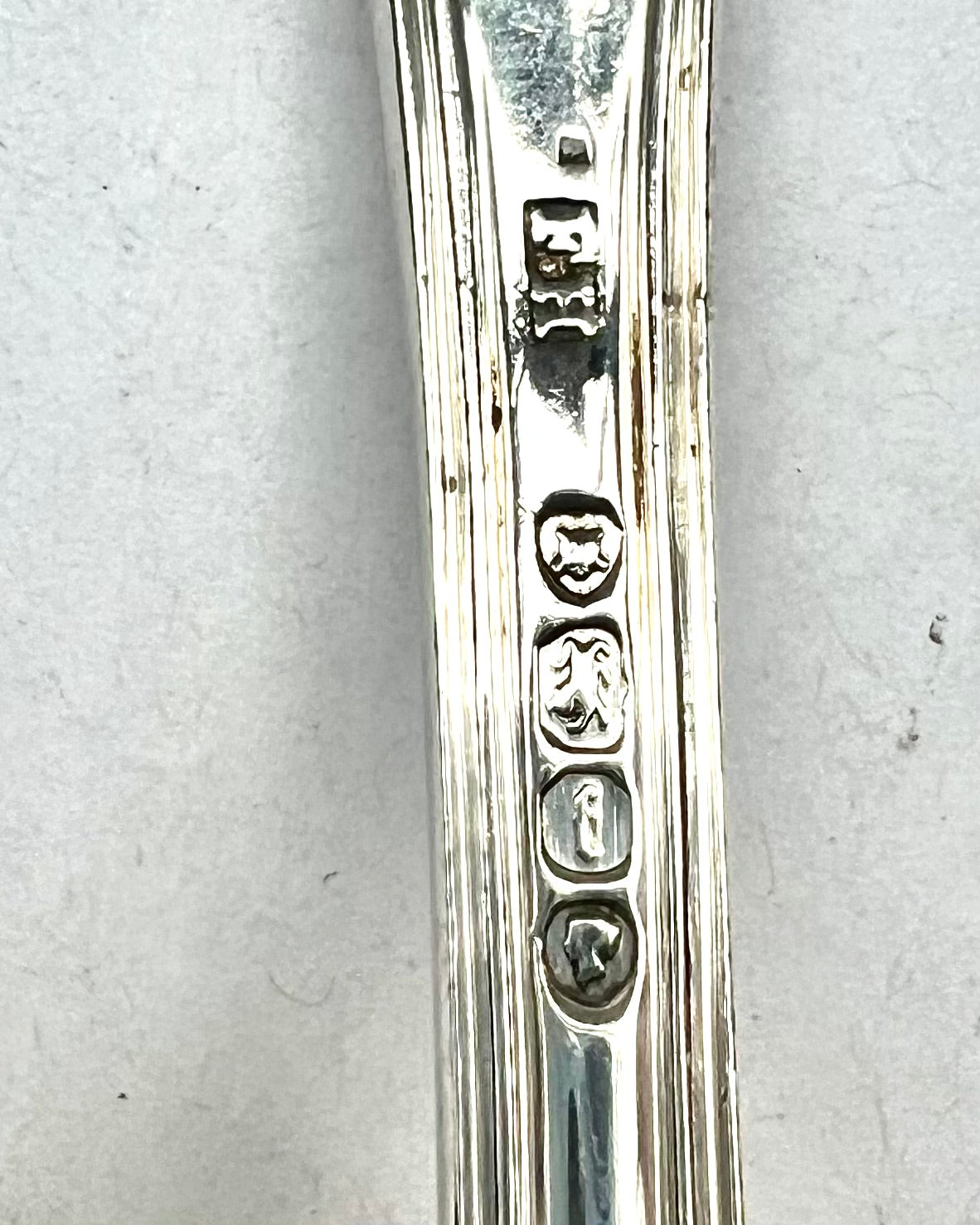 Antique High Victorian sterling silver sugar sifter, double struck in King’s Pattern. Marks for Francis Higgins II, London, 1861