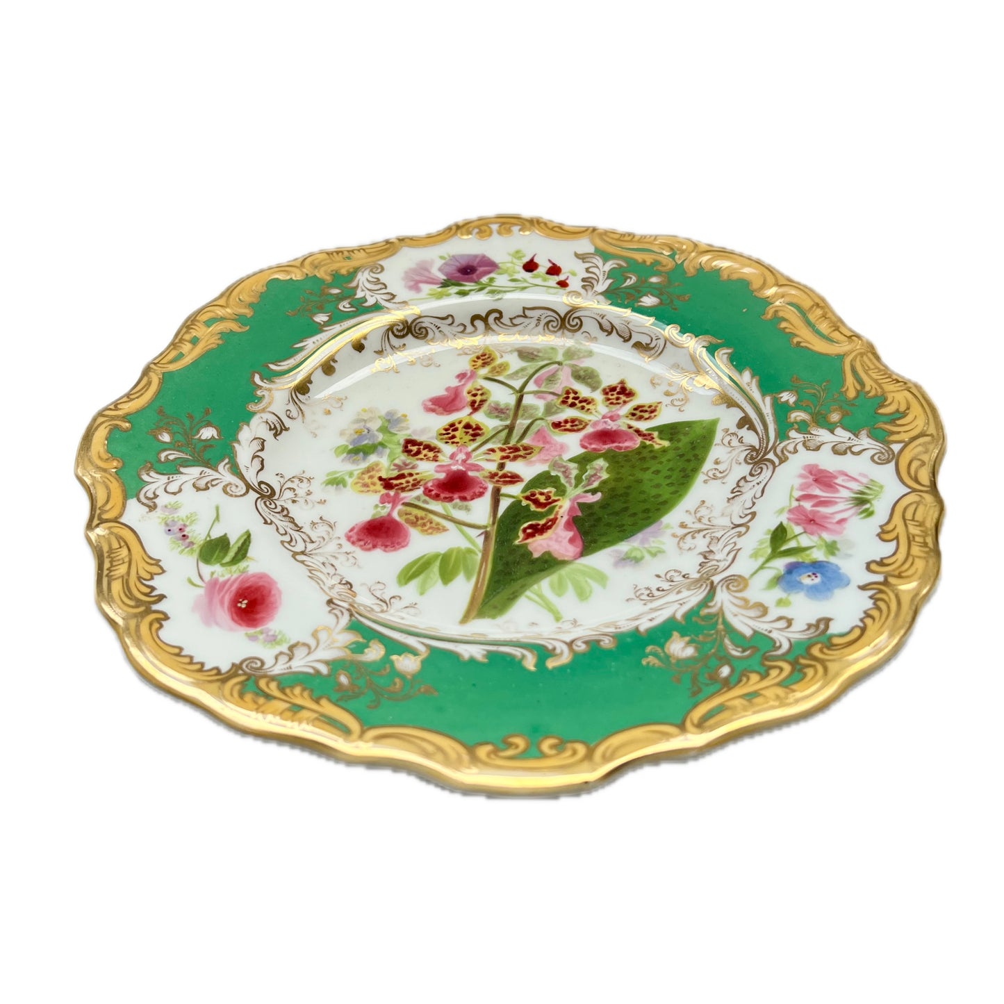 Late 19th century Copeland porcelain handpainted plate, executed in a Rockingham style manner