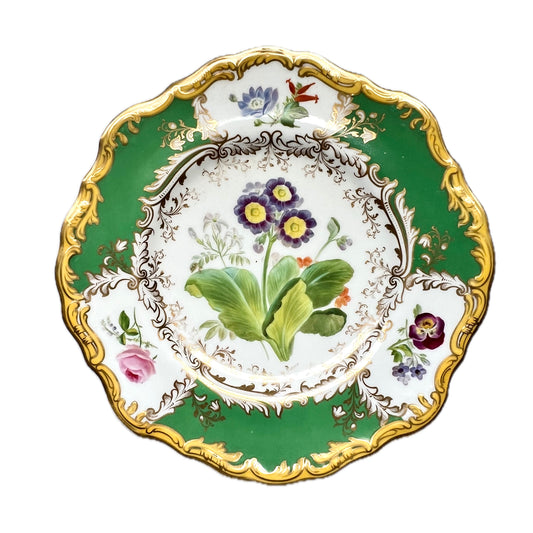 Late 19th century Copeland porcelain handpainted plate, executed in a Rockingham style manner