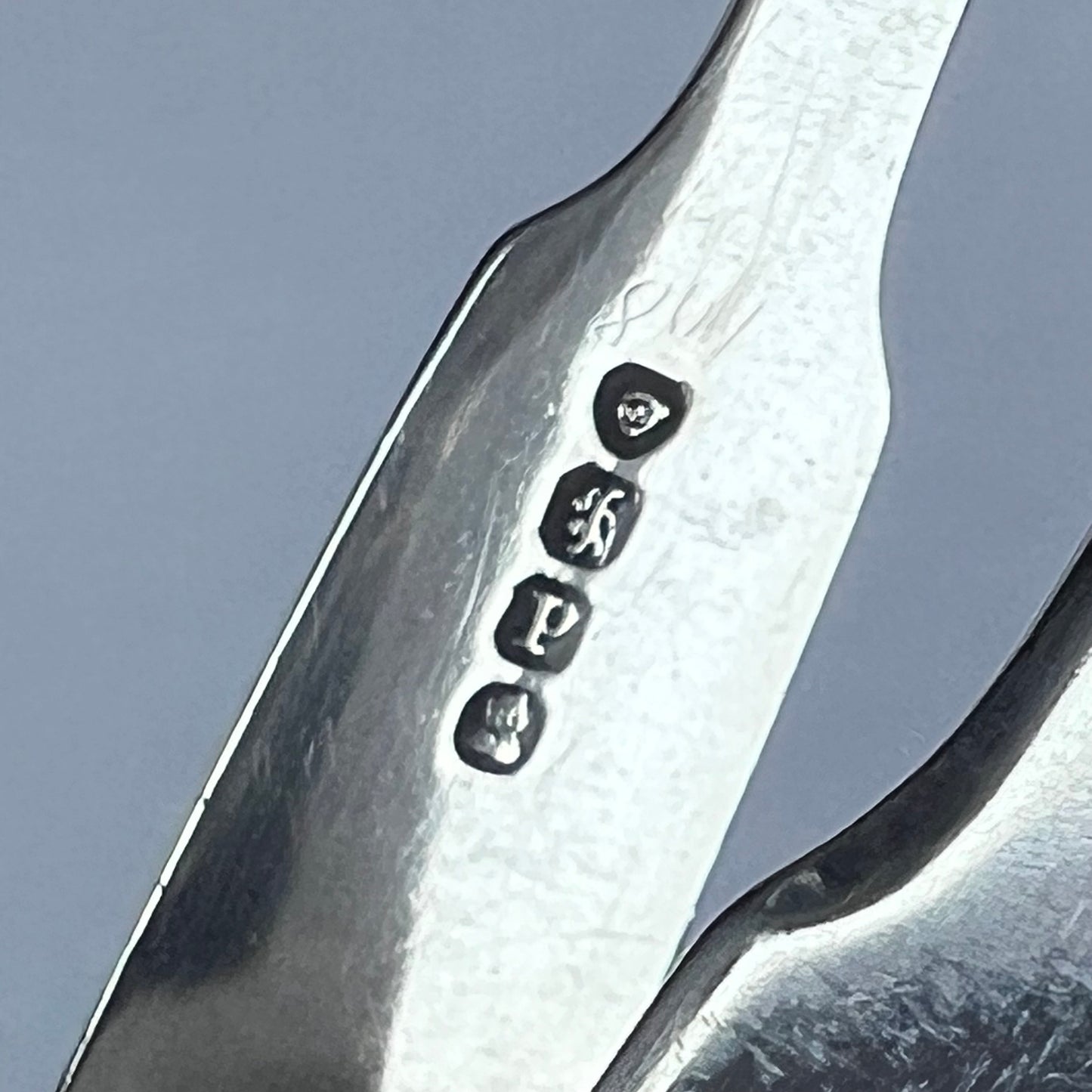 一对古董威廉四世纯银糖夹,带有约翰、亨利和查尔斯·莱亚斯的标记,伦敦 1830 年
