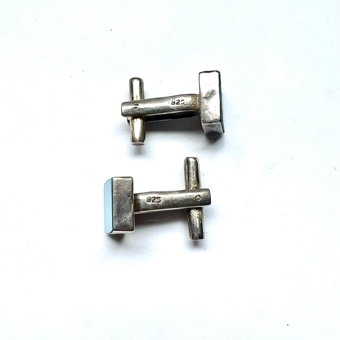 复古纯银和绿松石袖扣