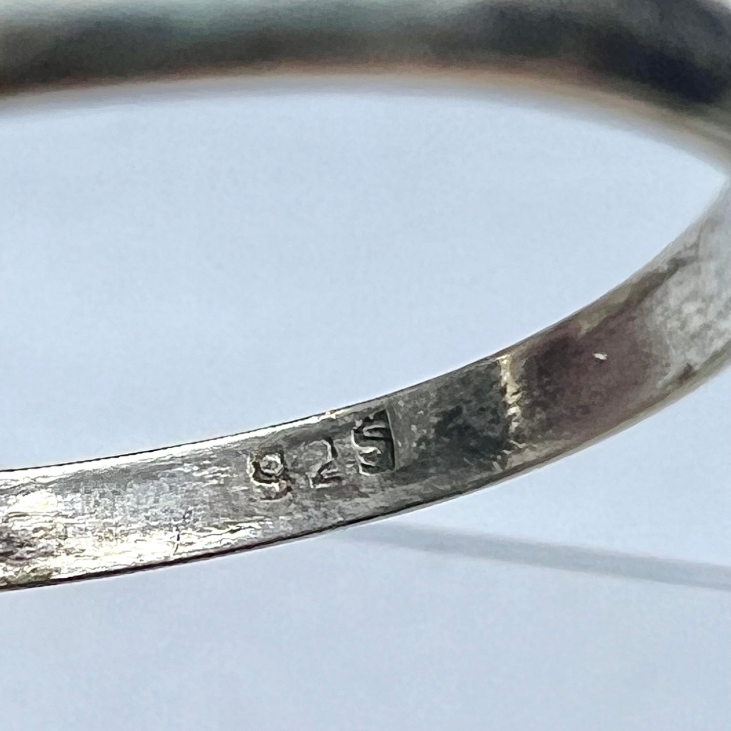 复古纯银和灰色拉长石戒指