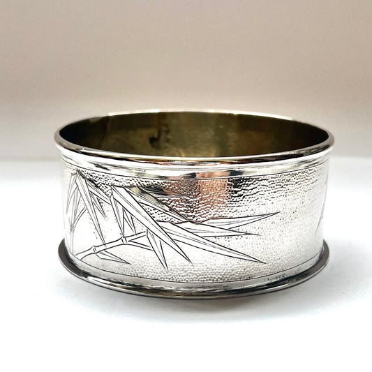 Vintage Chinese Export Silver Wine Bottle Holder / Coaster