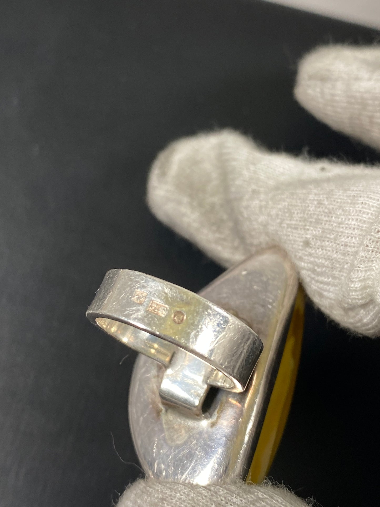Vintage Mid to late 20th century Rare Polish Baltic Honey Amber Statement Ring