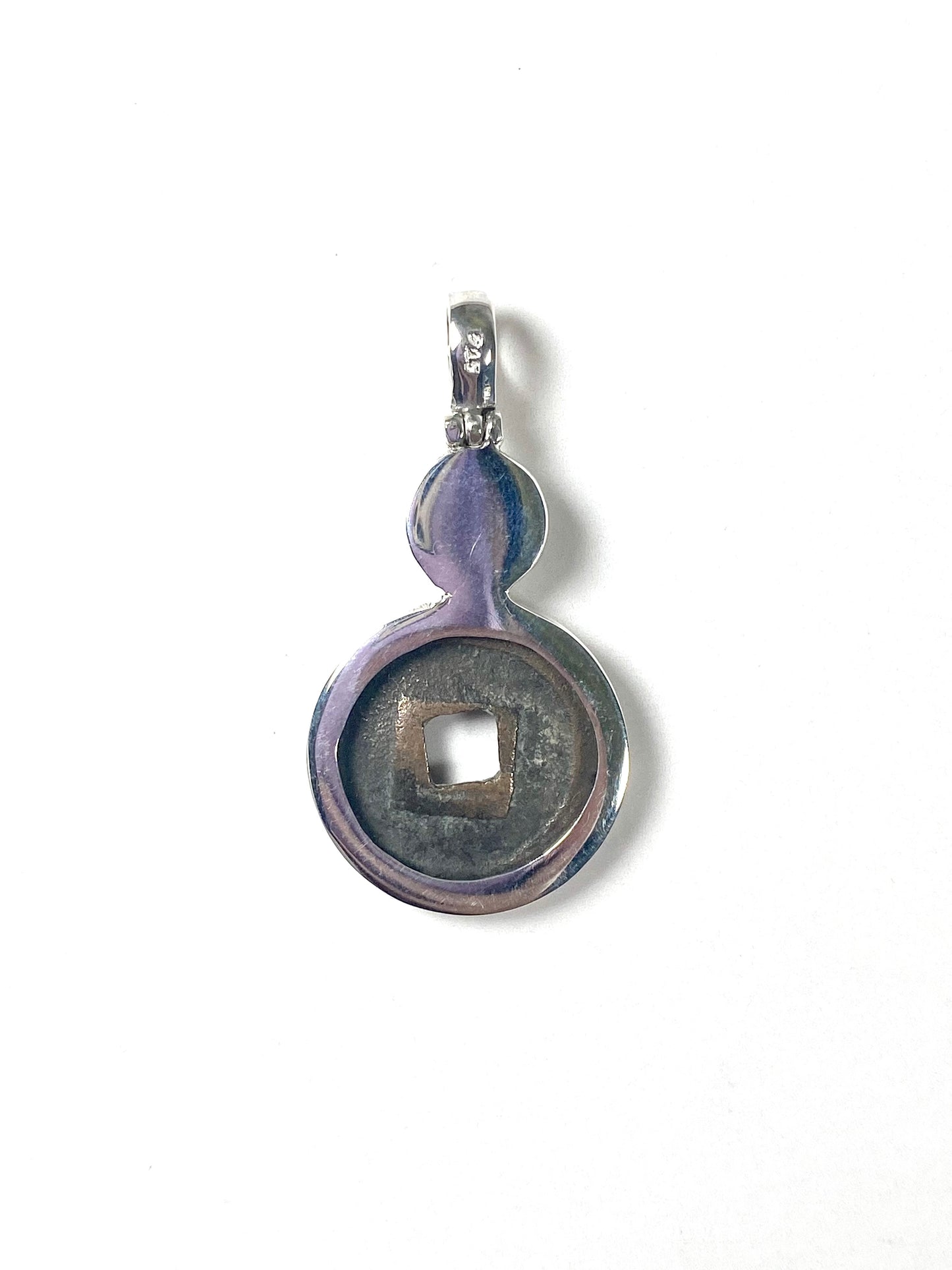 Colgante antiguo de moneda del reinado Song Shenzong del Norte (plata de ley con turquesa, circa 1078-1085)