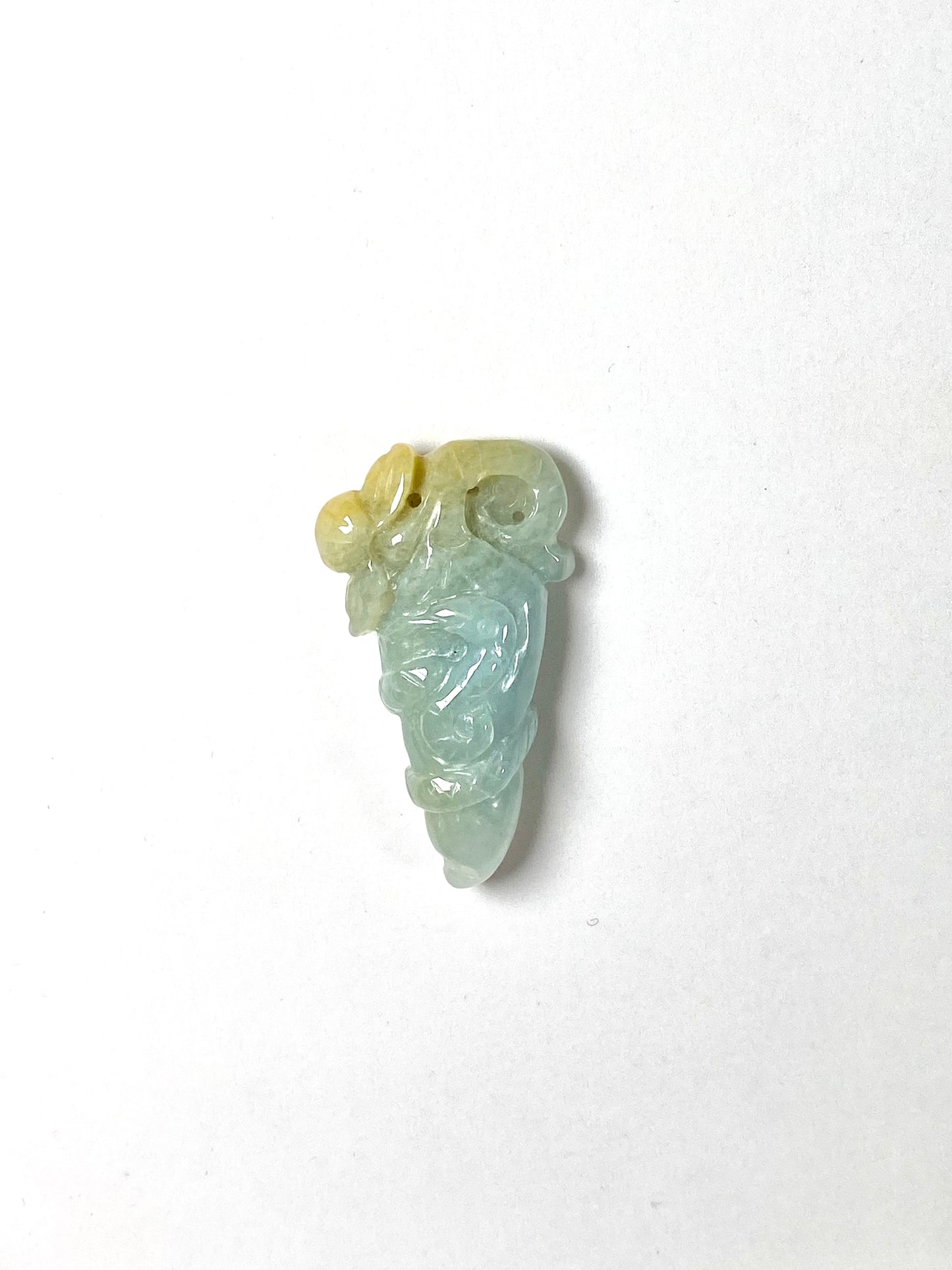 Colgante vintage de serpiente y melocotón Fei Cui de jadeíta china