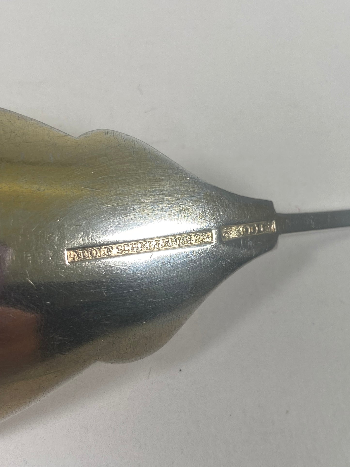 Antique Jugendstil Schellenberg .800 silver salad server, German circa 1900.