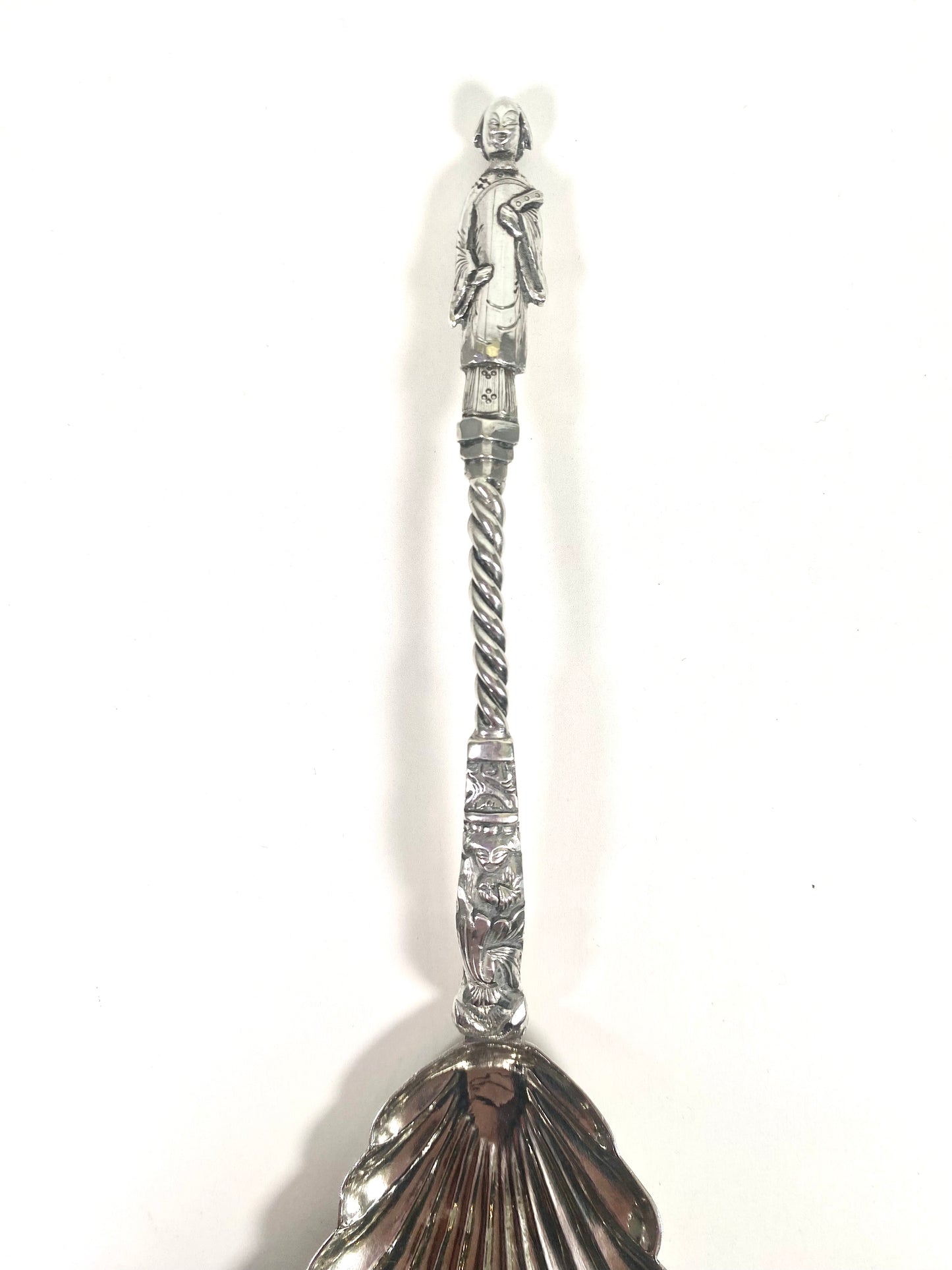 Antique Chinese export .900 silver spoon, Late Qing by Wang Hing and Gong He, Canton / Hong Kong