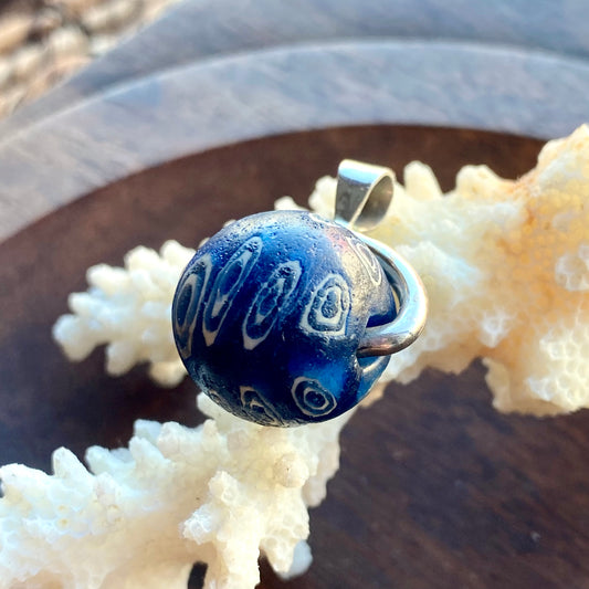 Cuentas de vidrio millefiori antiguas, cuentas de ojo estratificado, colgante giratorio