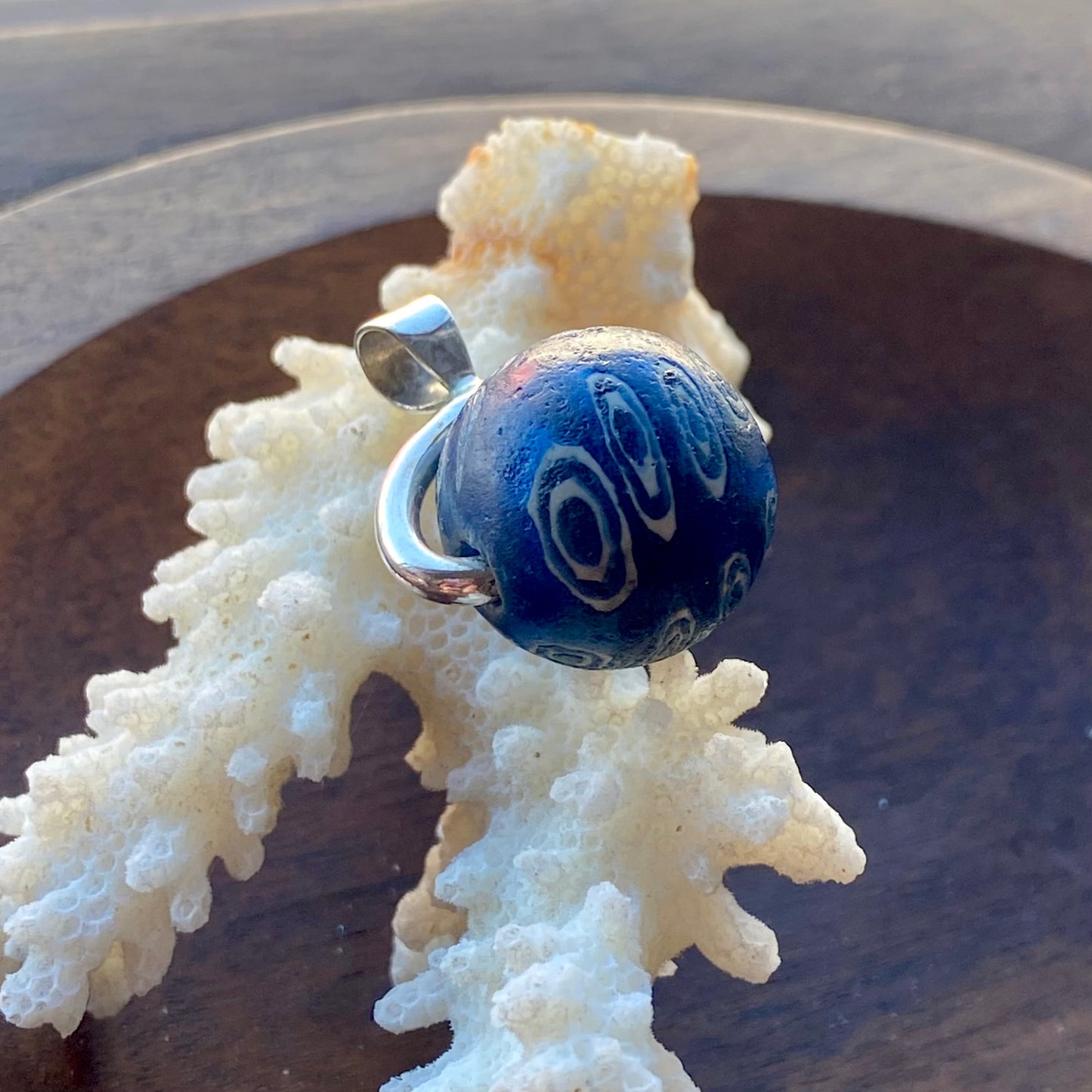 Antique / Ancient Millefiori Glass Trade Bead, Stratified Eye Bead, Swivel Fob Pendant