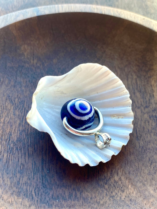 Colgante de cristal millefiori antiguo, cuenta de ojo, colgante giratorio