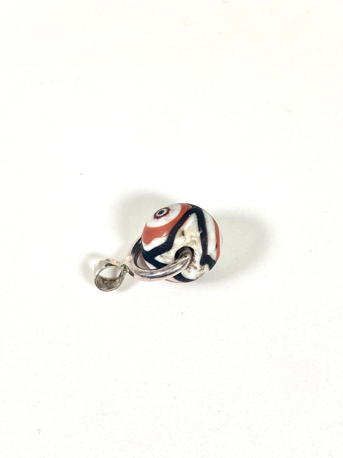 Cuentas de vidrio millefiori antiguas, cuentas de ojo estratificado javanés jatim, colgante giratorio