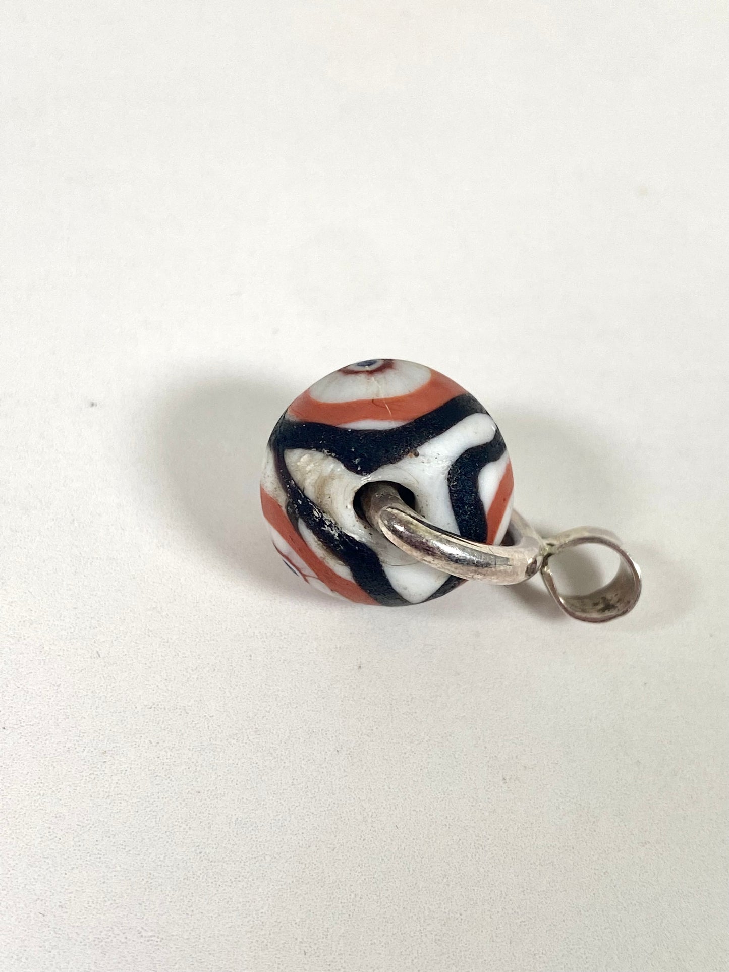 Cuentas de vidrio millefiori antiguas, cuentas de ojo estratificado javanés jatim, colgante giratorio