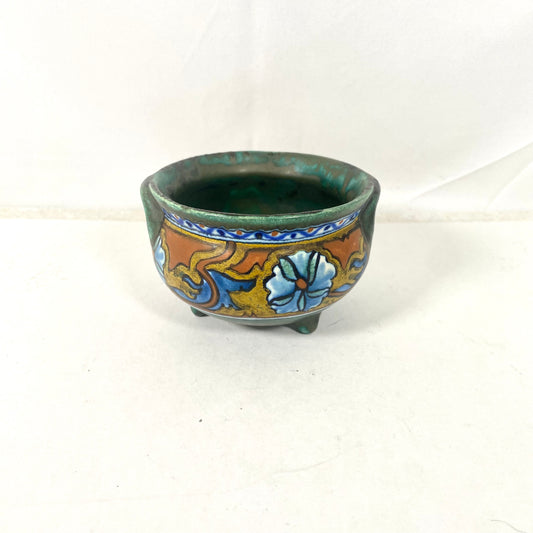 Gouda 荷兰艺术陶器小花盆/小饰品碗,装饰艺术风格,约 1922-1942 年