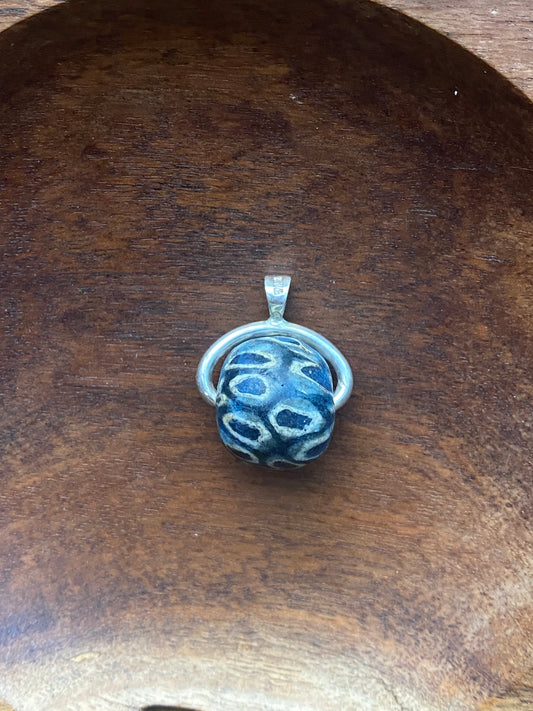 Cuentas de vidrio millefiori antiguas, cuentas de ojo estratificado, colgante giratorio