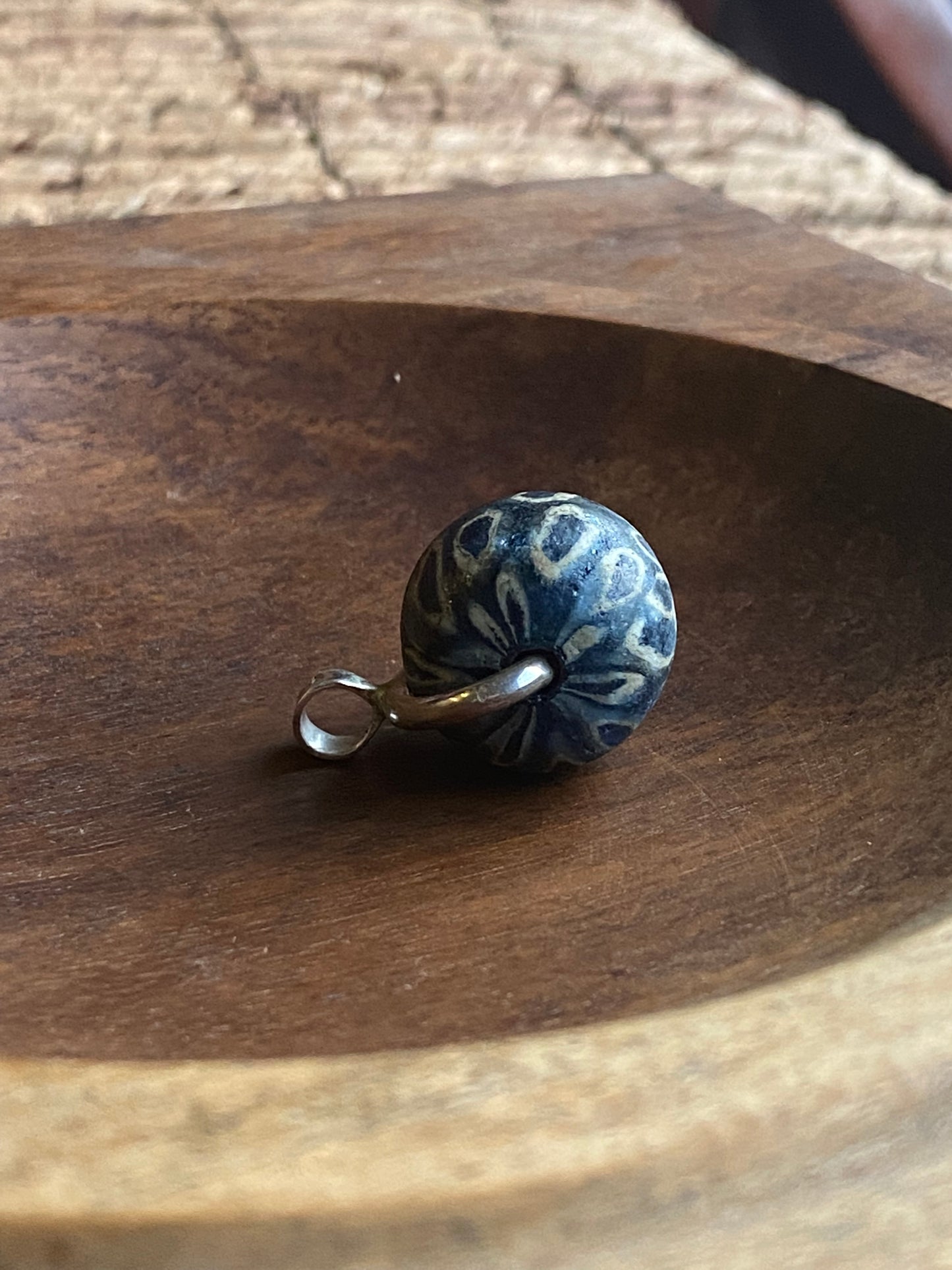 Cuentas de vidrio millefiori antiguas, cuentas de ojo estratificado, colgante giratorio