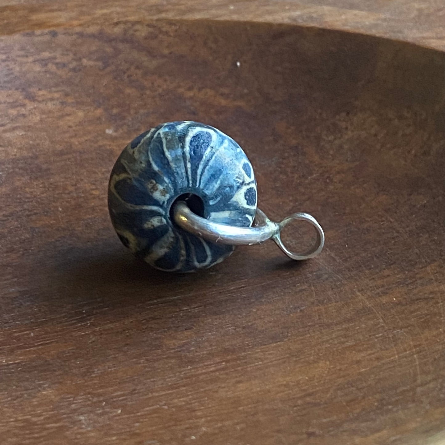 Cuentas de vidrio millefiori antiguas, cuentas de ojo estratificado, colgante giratorio