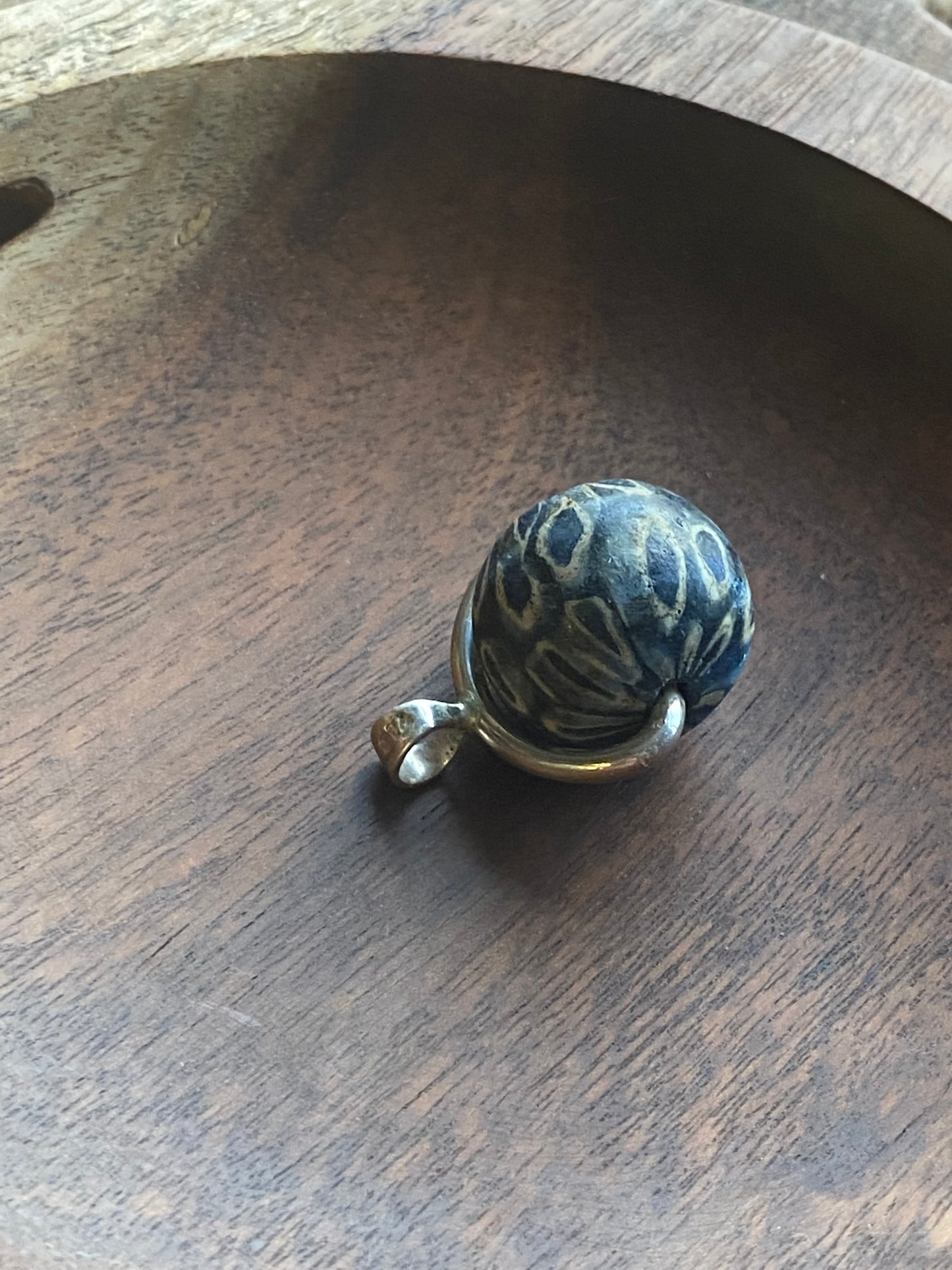 Cuentas de vidrio millefiori antiguas, cuentas de ojo estratificado, colgante giratorio