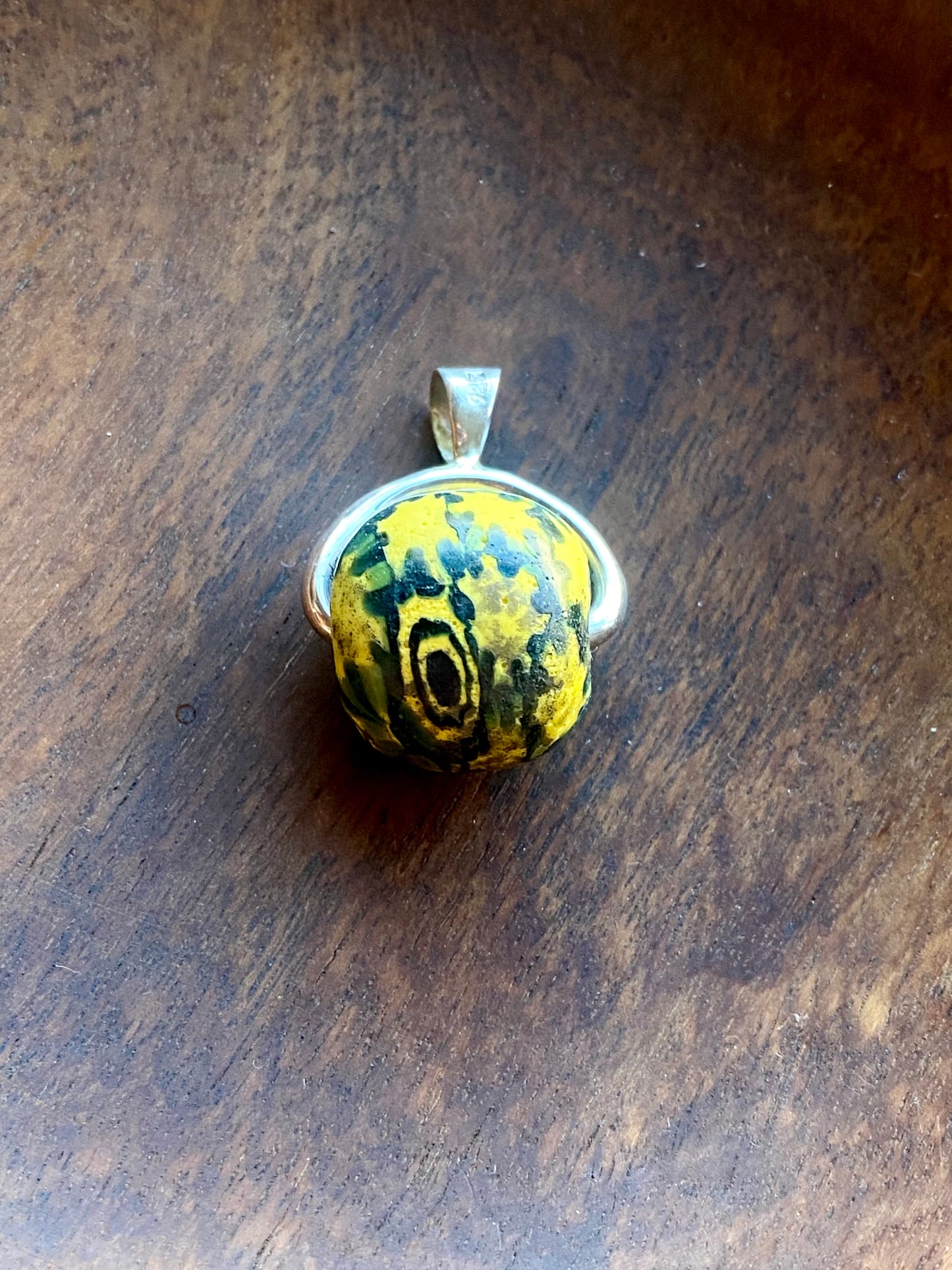 Ancient Millefiori Glass Trade Bead, Javanese Jatim Stratified Eye Bead, Swivel Fob Pendant