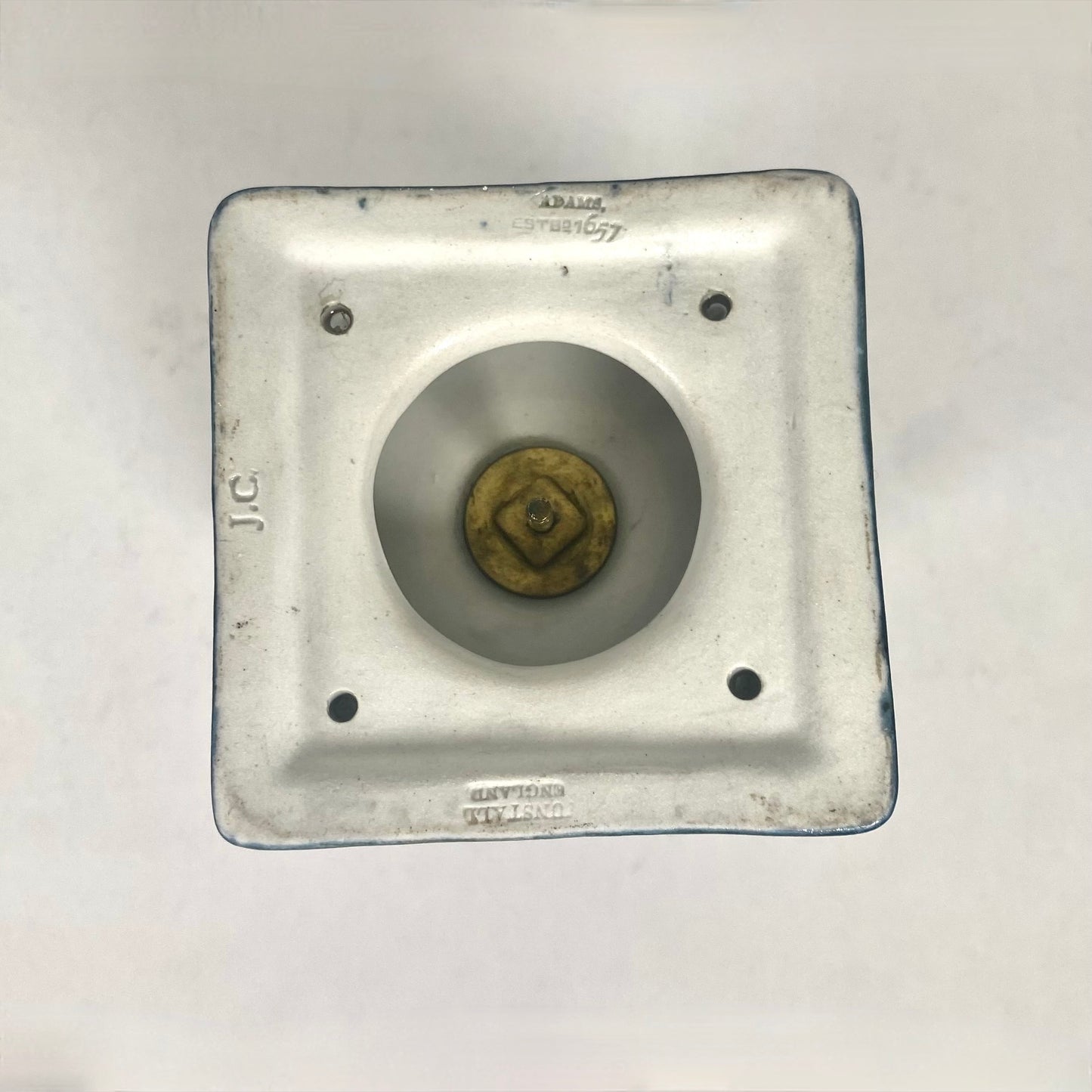 Jarrón/urna con tapa de popurrí de jaspe cobalto de Adams of Tunstall, victoriano antiguo/siglo XIX, raro