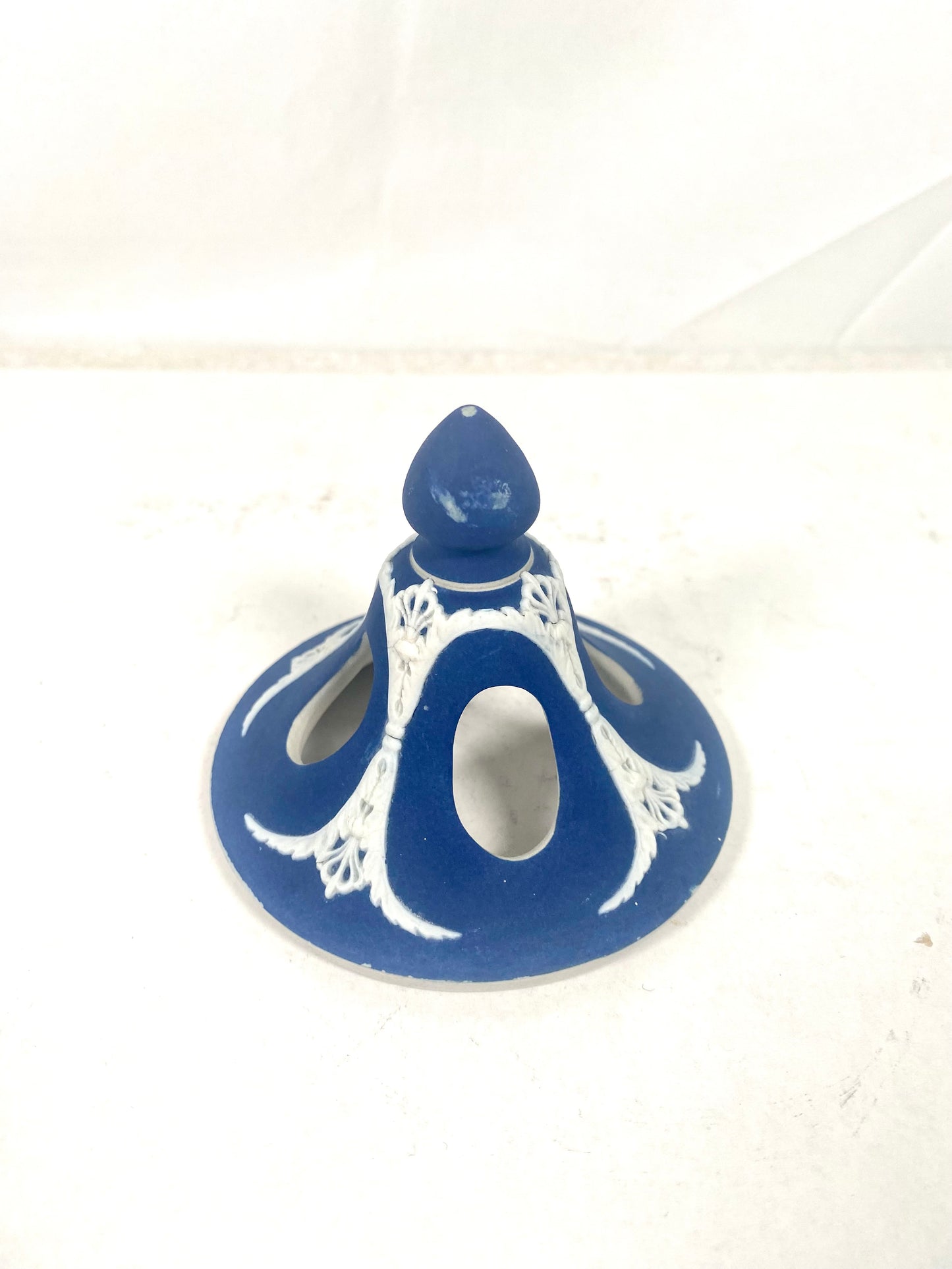 Jarrón/urna con tapa de popurrí de jaspe cobalto de Adams of Tunstall, victoriano antiguo/siglo XIX, raro