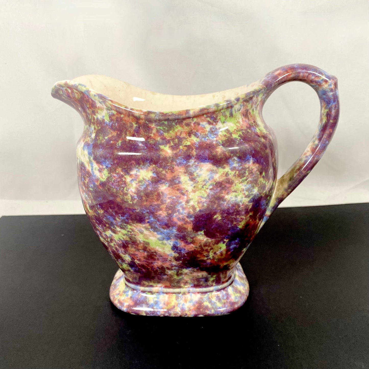 Jarrón estilo jarra con acabado de esponja moteada, de cerámica Bendigo Waverley Ware, estilo Art Déco australiano