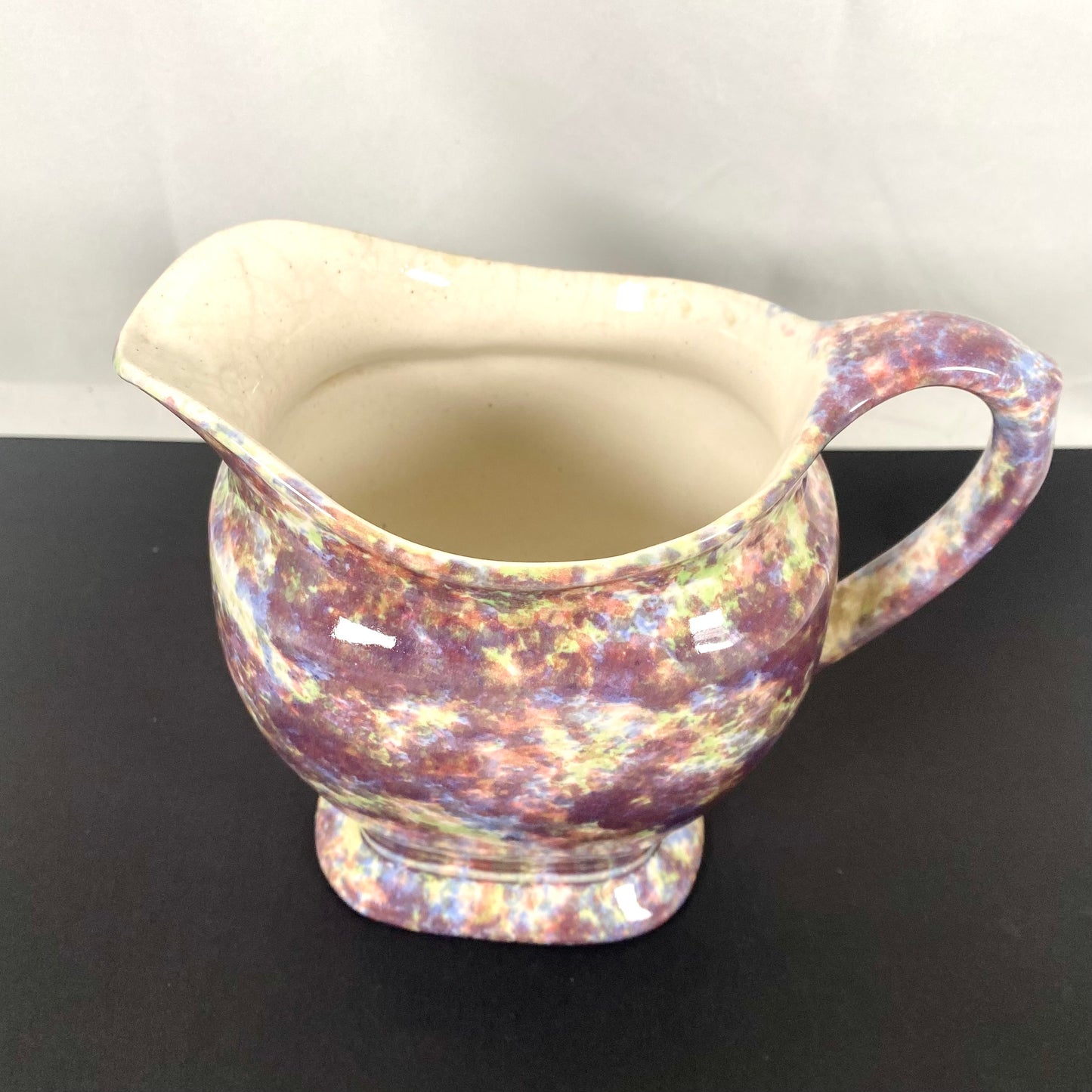 Jarrón estilo jarra con acabado de esponja moteada, de cerámica Bendigo Waverley Ware, estilo Art Déco australiano