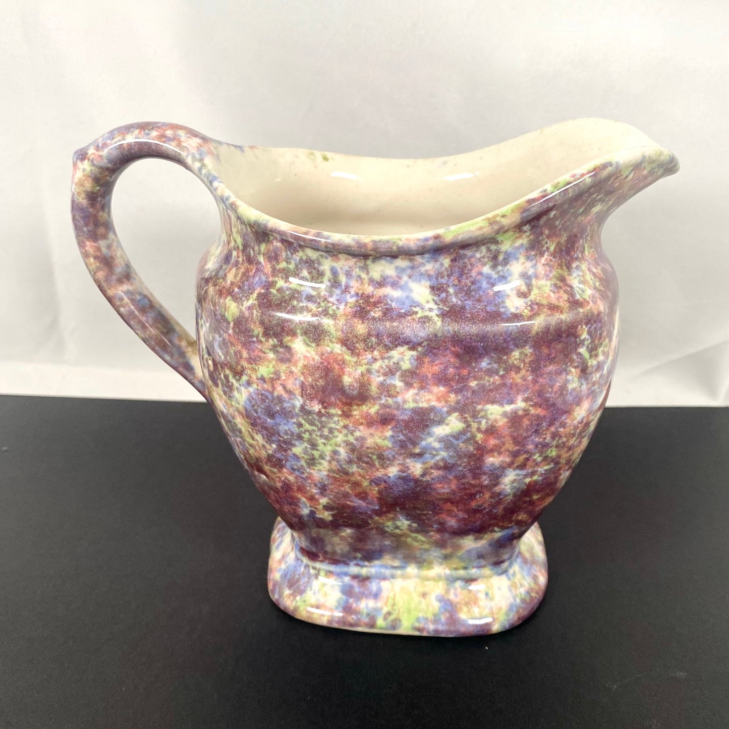 Jarrón estilo jarra con acabado de esponja moteada, de cerámica Bendigo Waverley Ware, estilo Art Déco australiano