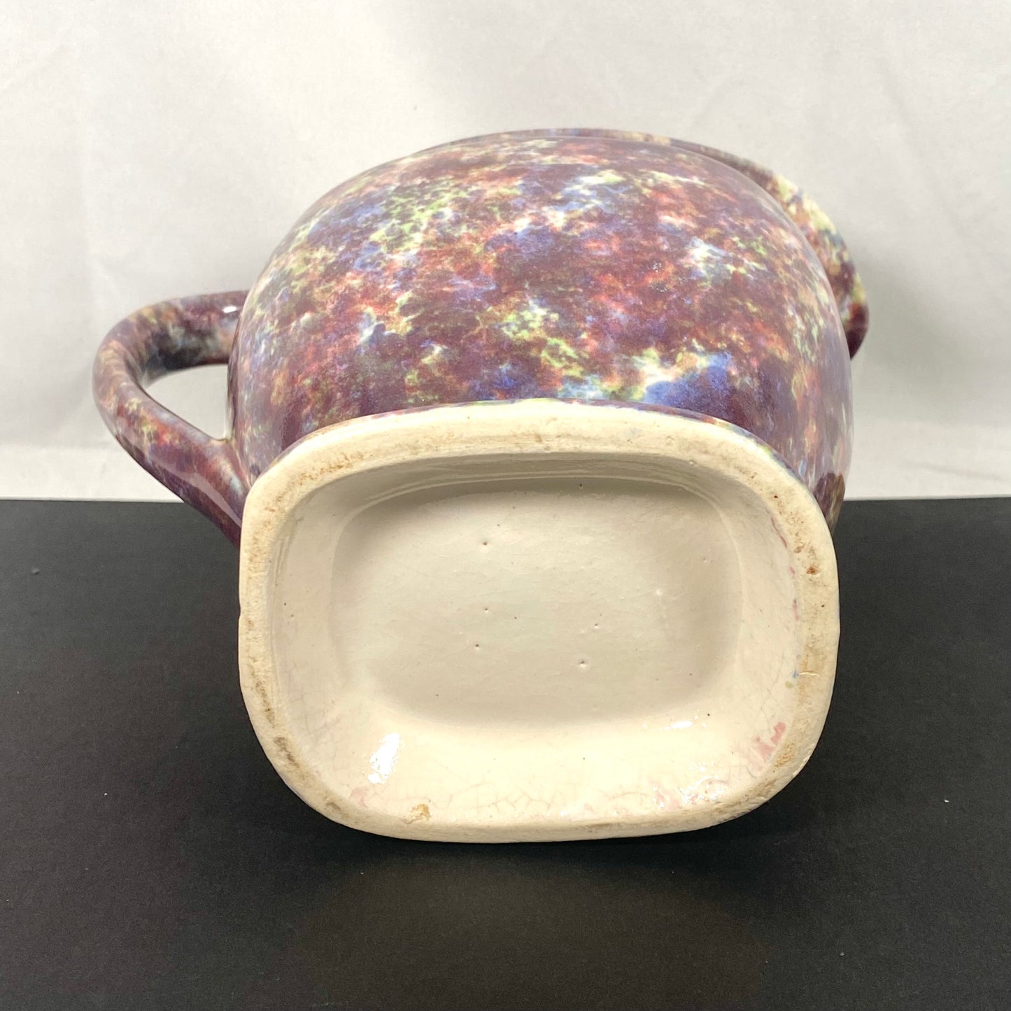 Jarrón estilo jarra con acabado de esponja moteada, de cerámica Bendigo Waverley Ware, estilo Art Déco australiano