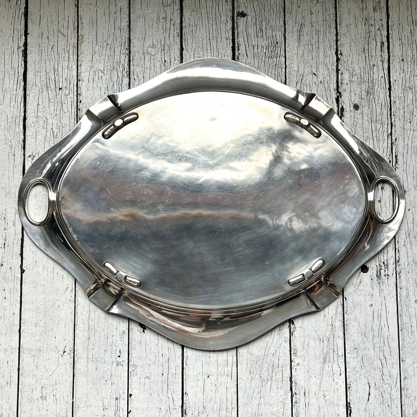 Monumental Edwardian Mammatt & Son Fine Sterling Silver Tray, Sheffield 1905.