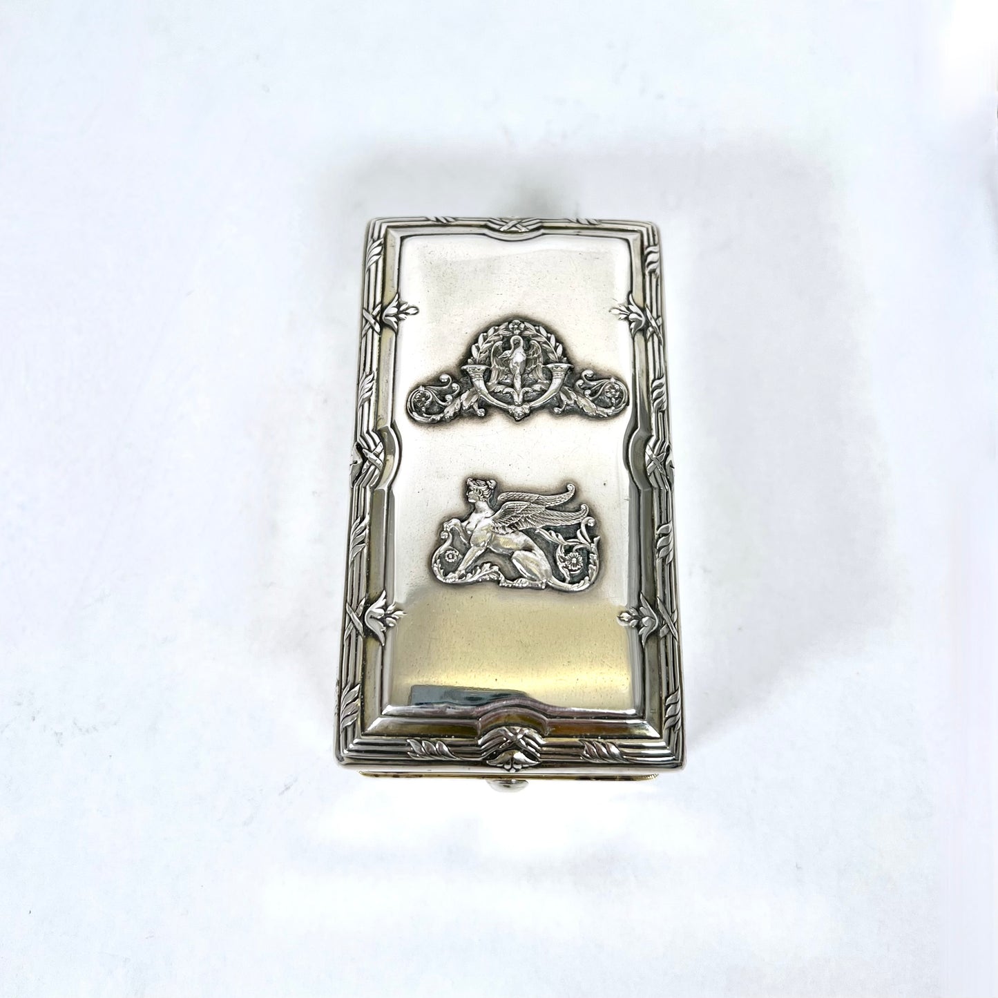 Lovely antique English Edwardian sterling silver travelling spirit burner, Egyptian Revival