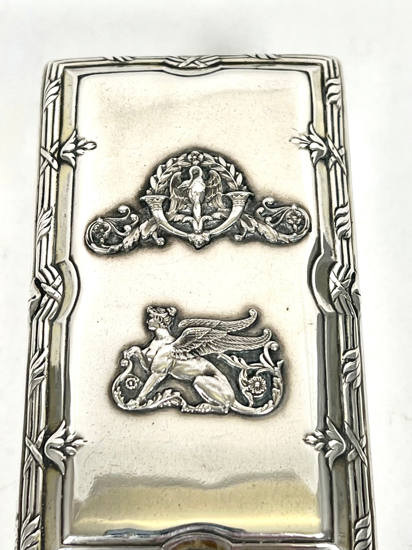 Lovely antique English Edwardian sterling silver travelling spirit burner, Egyptian Revival