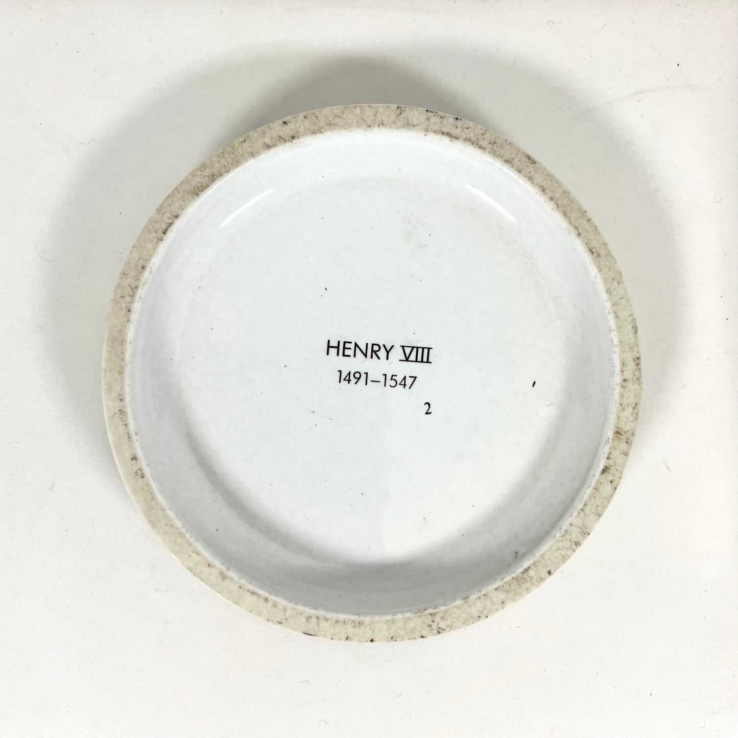 20th Century Prattware Pot Lid of Henry VIII based on National Portrait Gallery Painting.
