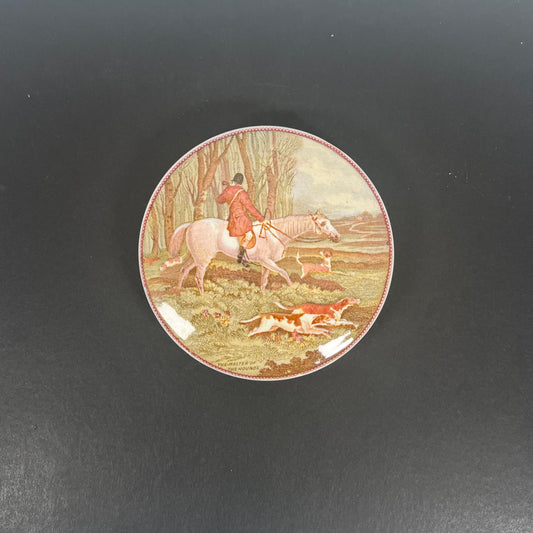 Tapa de olla Prattware victoriana "Maestro de los Sabuesos", mediados del siglo XIX