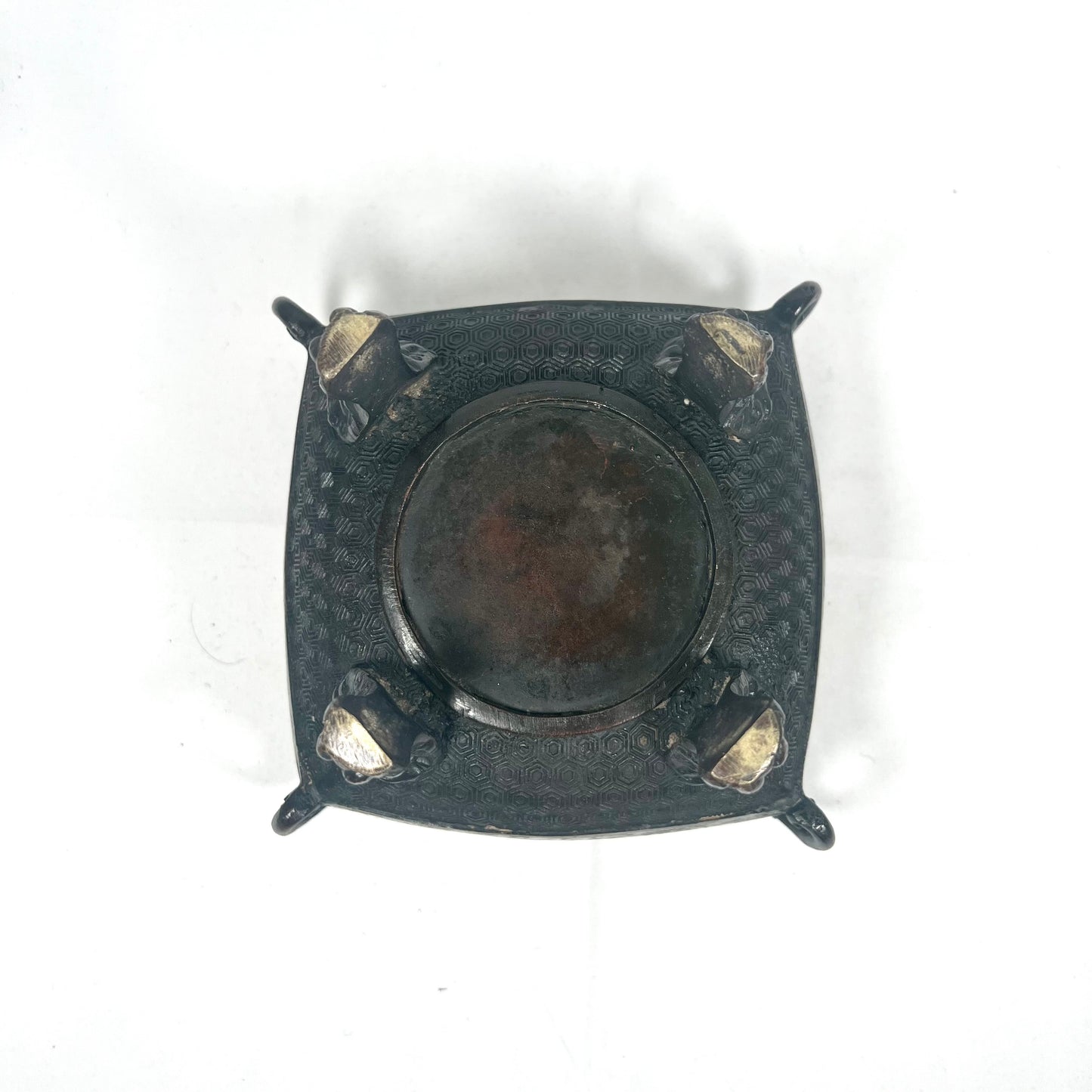 19 世纪末明治时期日本青铜珐琅香炉,大象饰顶