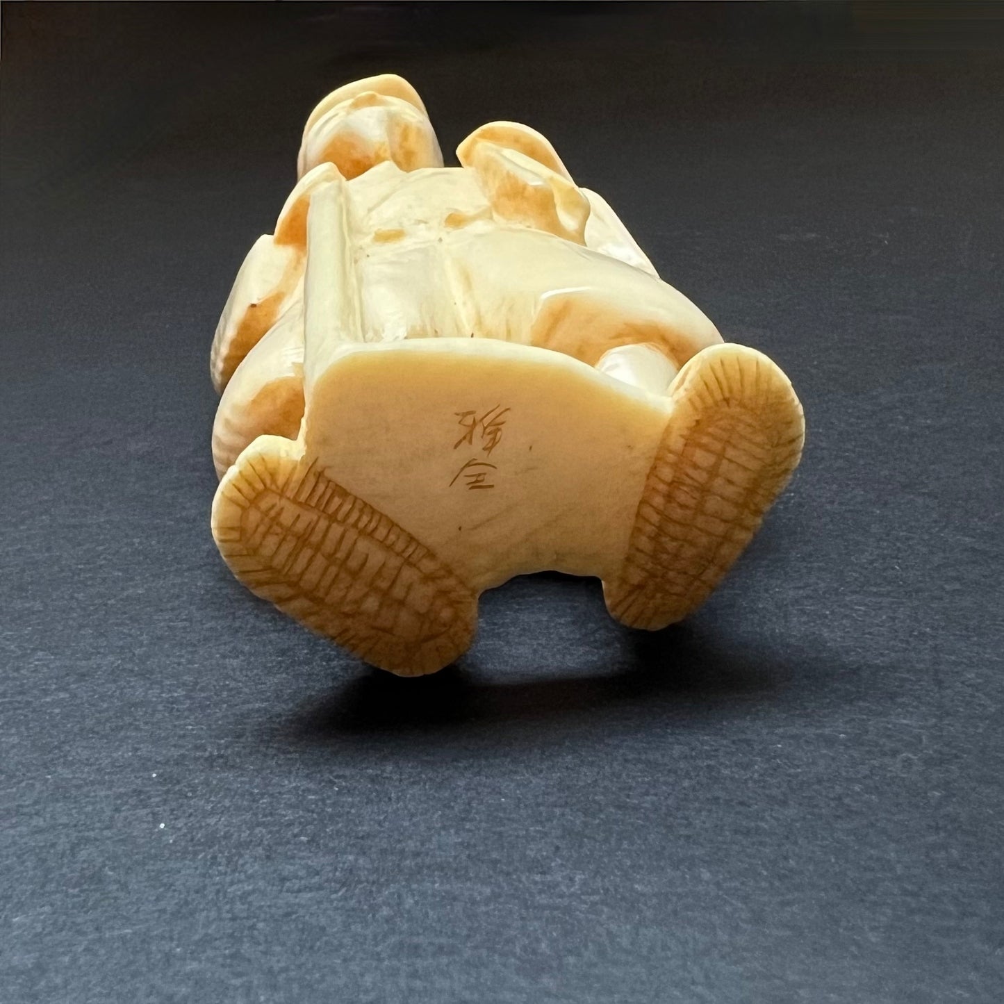 古董明治时期日本象牙农民/樵夫 okimono