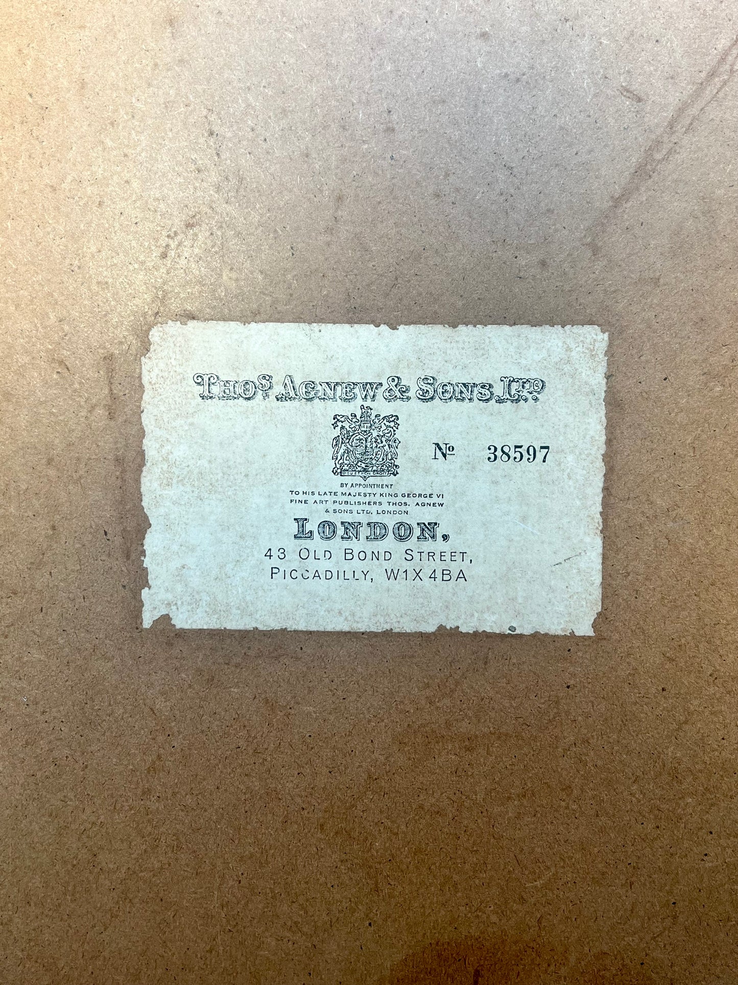 莎士比亚画廊古董飞尘蚀刻版画,约 1793 年,作者:Farington,出版社:Boydell,前 Thomas Agnew,背面