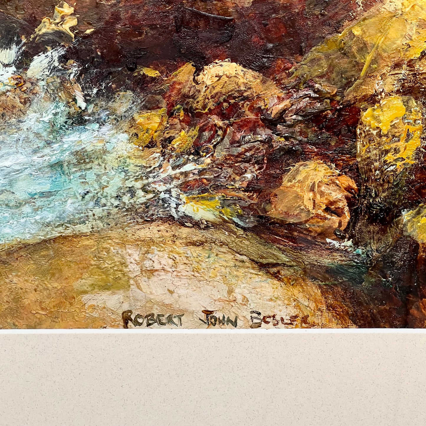 "Coogee Headland", 1990s. Superb Oil on Board Painting by Listed Australian Artist Robert Bosler.