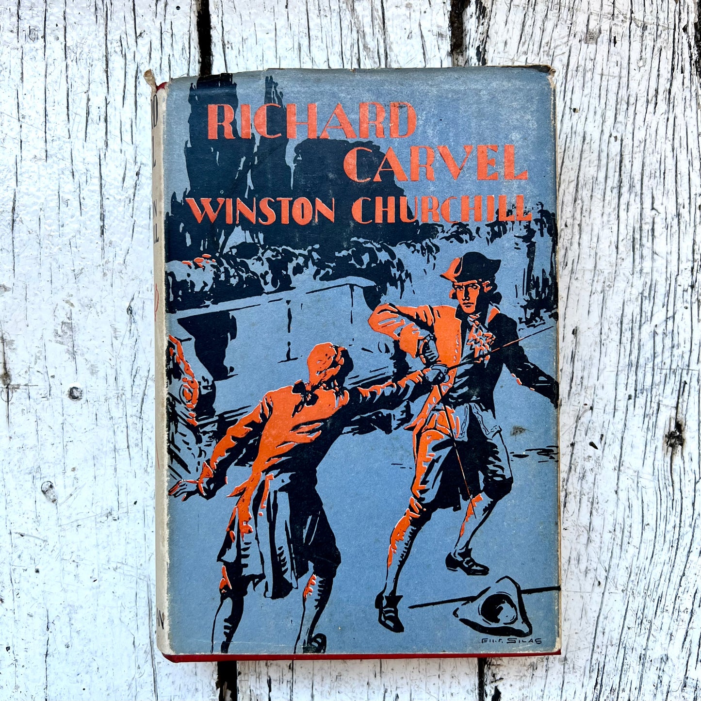 Vintage Art Deco cover “Richard Carvel” hardcover book by Winston Churchill, 1935 edition