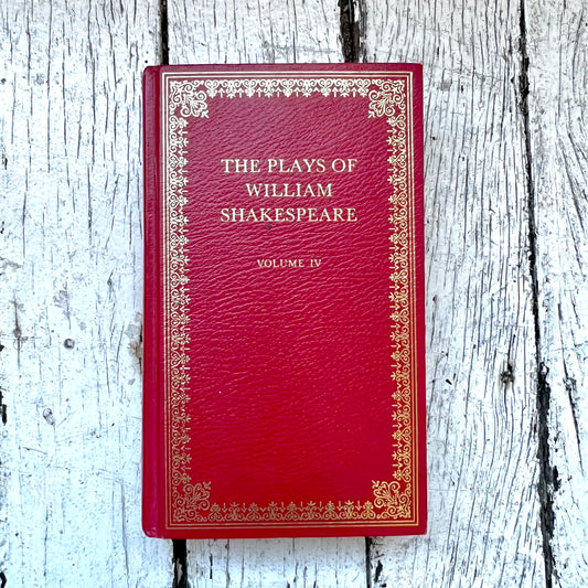 Vintage Pebble Library Red Leather and Gilt Volume IV of Shakespeare's Plays, Hardcover Book, 1985