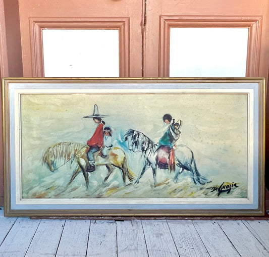 Midcentury "Navajo Family” print signed by Ettore “Ted” DeGrazia, Midcentury 60s to 70s