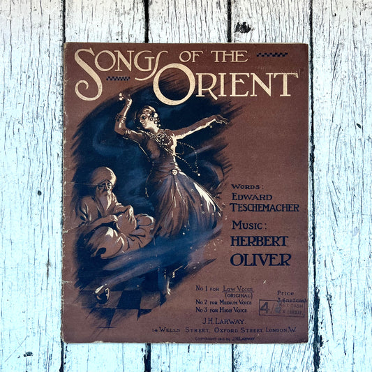 古董英语歌本《东方歌曲》,1912 年,作者:爱德华·弗雷德里克·特斯切马赫 (1876-1940)