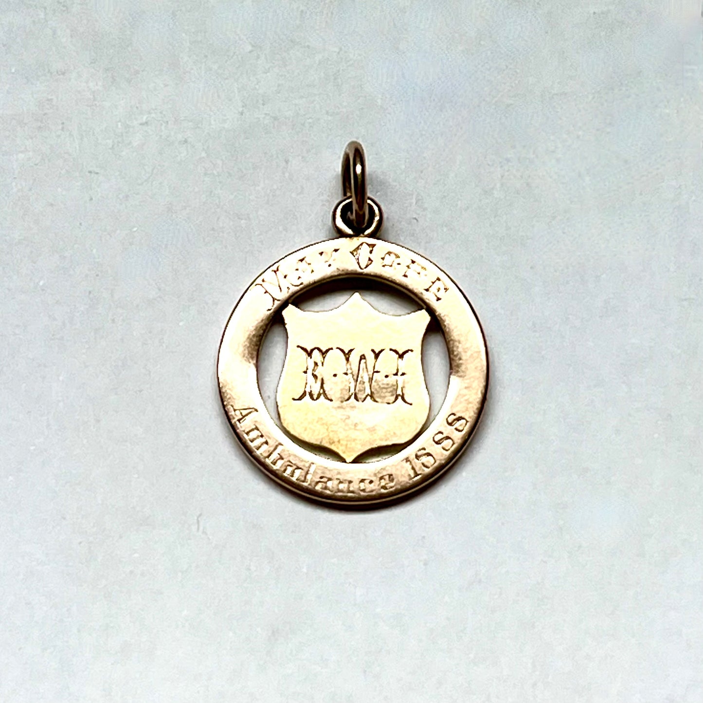 9ct gold Late Victorian Gold Medal Fob Inscribed May Corp Ambulance 1888