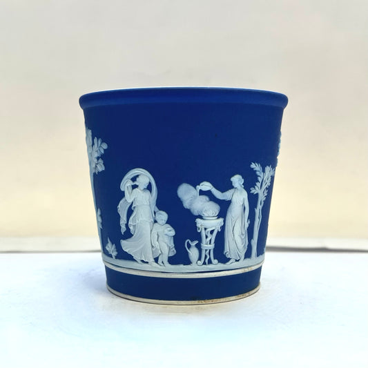 Antique Wedgwood Cobalt Blue Jasperware Cache Pot