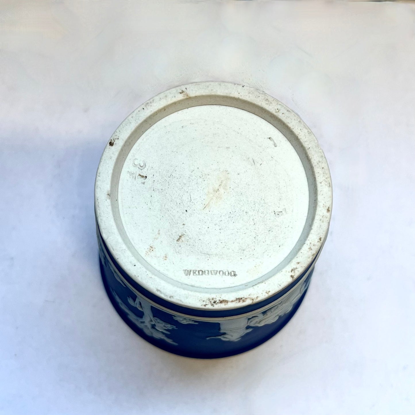 Antique Wedgwood Cobalt Blue Jasperware Cache Pot