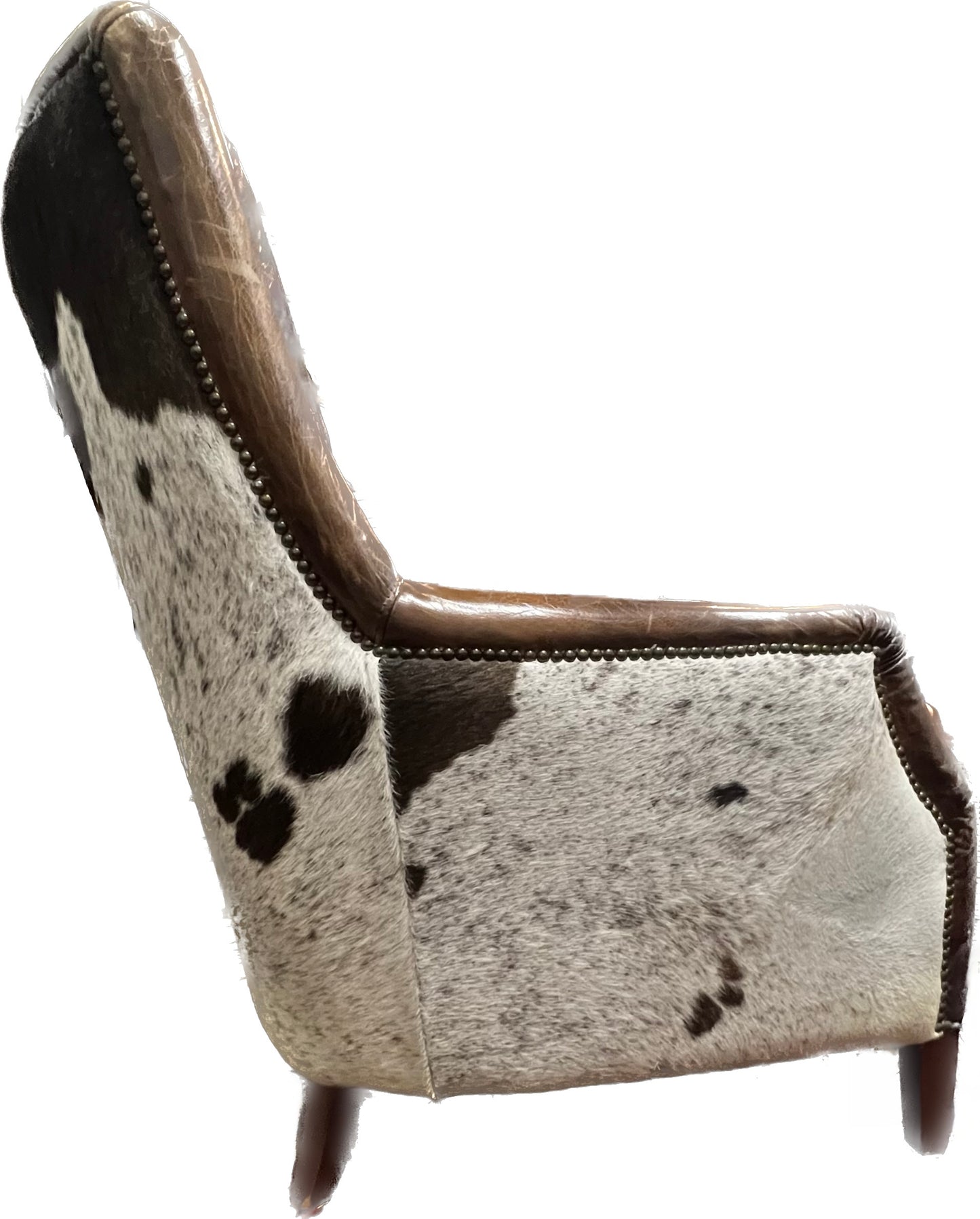 20th century vintage statement cowhide and brown leather club chair