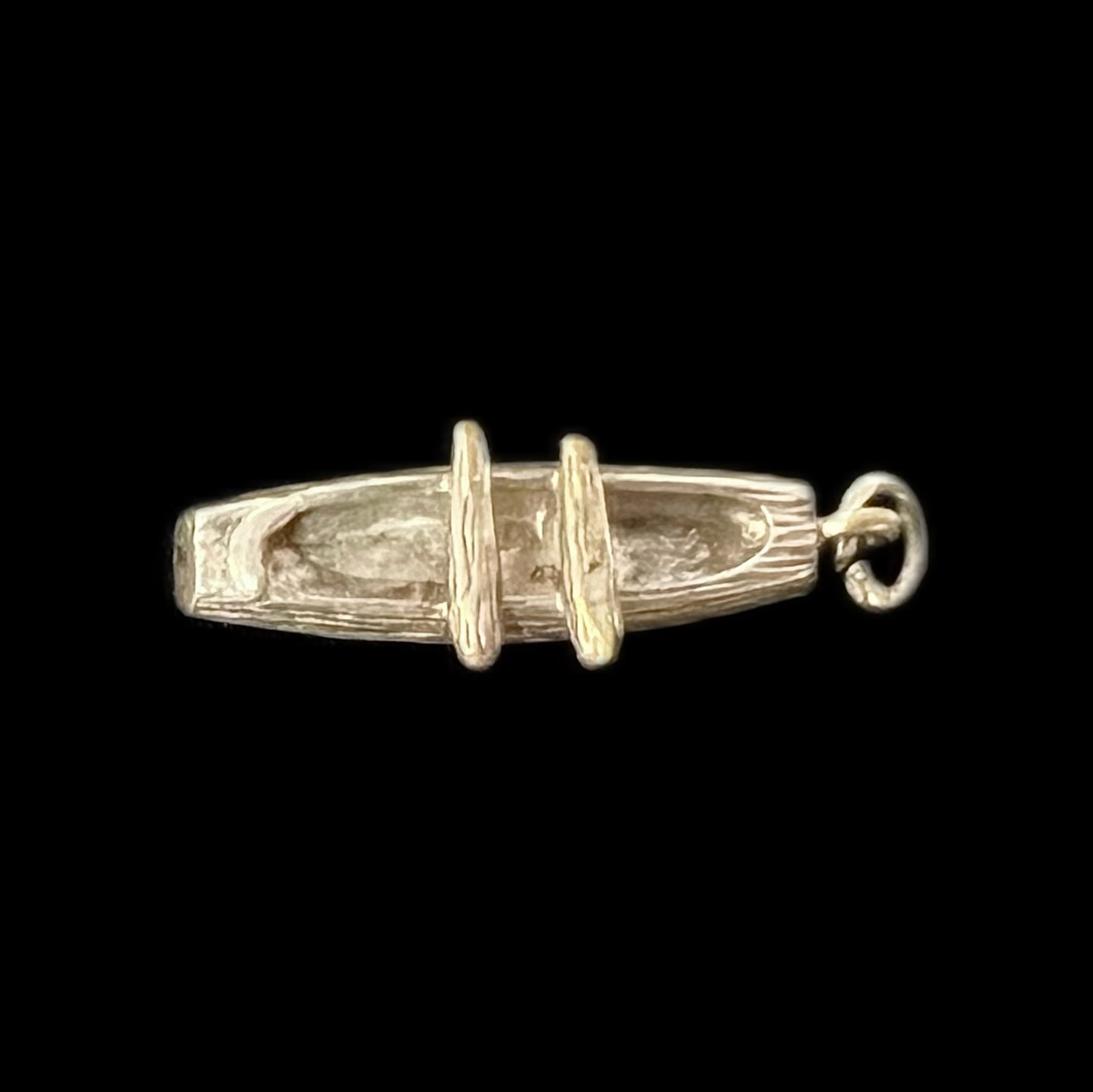 Vintage silver canoe charm