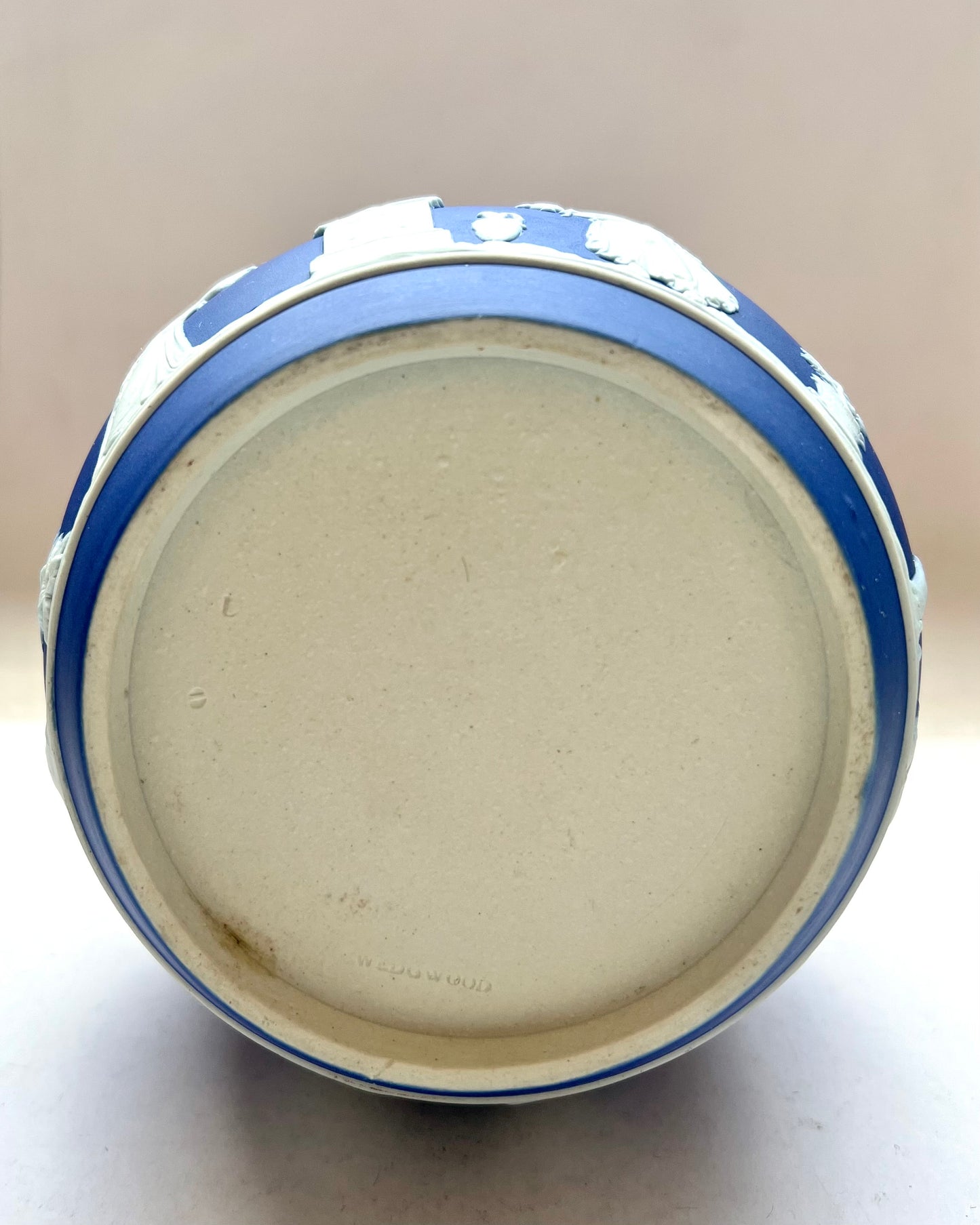 Antique Wedgwood Cobalt Blue Jasperware and Silverplate Biscuit Barrel